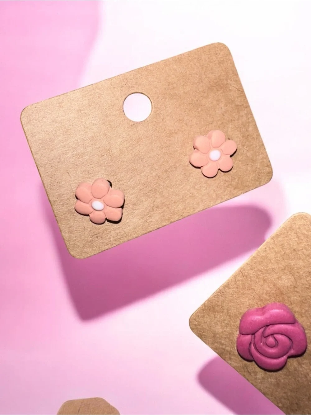 (3pairs) Handcrafted clay Stud Earrings